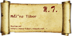 Münz Tibor névjegykártya